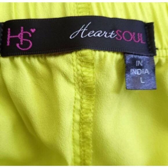 HEART SOUL HIGHLIGHTER YELLOW DRESS SZ.L EUC. - Picture 5 of 6